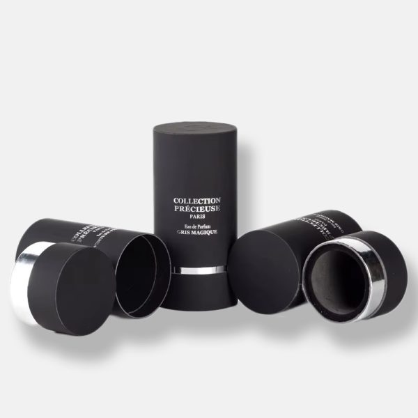 Black Touch Film Silver Card Paper Tube Packaging with Lining