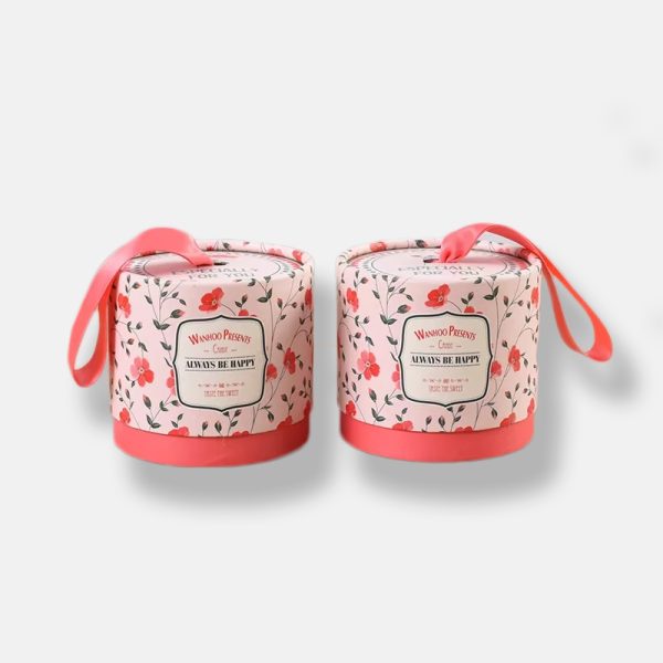 Customised Red Paper Tube Packaging Wholesale with Ribbon