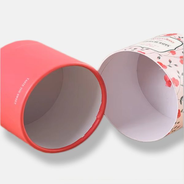 Customised Red Paper Tube Packaging Wholesale with Ribbon