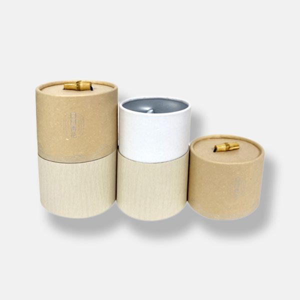 Customized Silver Stamped Kraft Tube with Handle