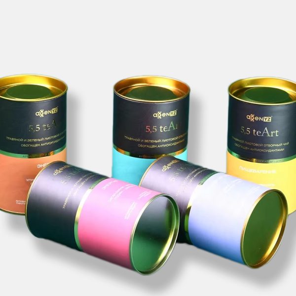 Tea Paper Tube Packaging with Metal Lid Wholesale