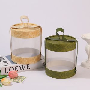 Handheld Transparent Window Cardboard Tube Packaging Box