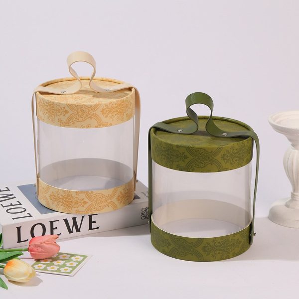 Handheld Transparent Window Cardboard Tube Packaging Box