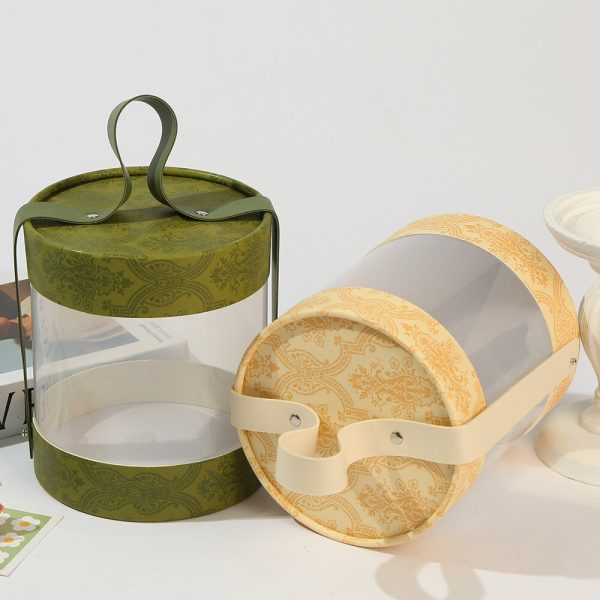 Handheld Transparent Window Cardboard Tube Packaging Box