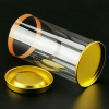 Luxury Gold-capped Custom Transparent Cylindrical Packaging Tube
