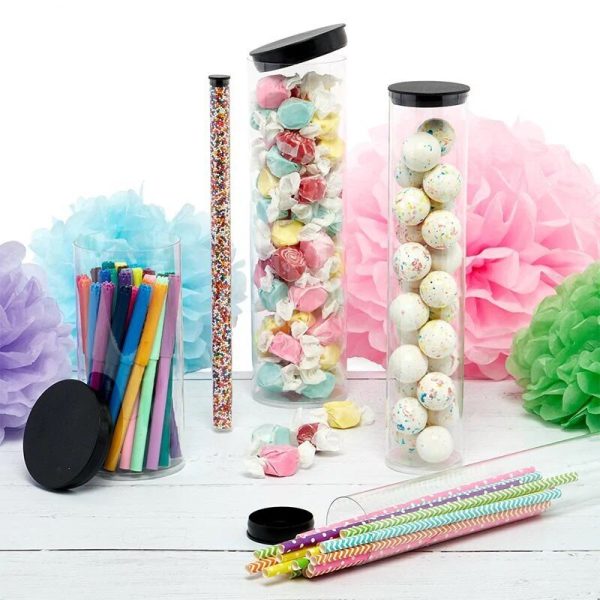Clear Plastic Round Tubes for Gifts & Confectionery