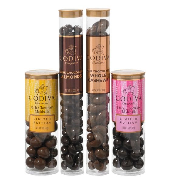 Custom Clear Round Display Tubes with Gold/Black Foil Accents