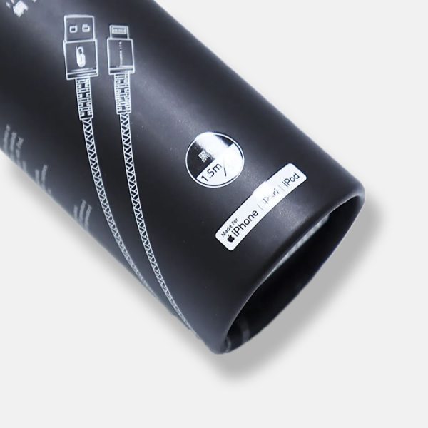 Custom Cylinder Paper Tube Packaging With Silk Handle for Electronic Accessories