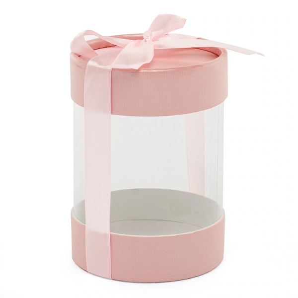 Customized Ribbon Bow Transparent Window Gift Box