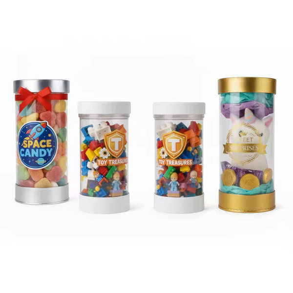 Custom Clear Cylinder Packaging Tube with Lid