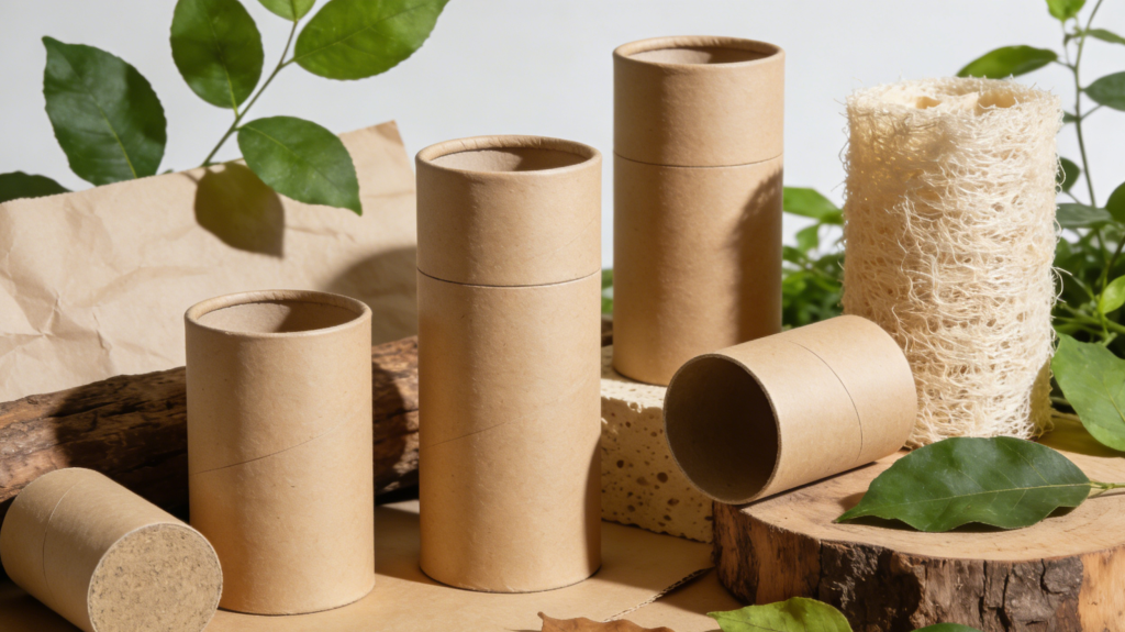 Eco-friendly paper tube packaging made from natural recyclable materials