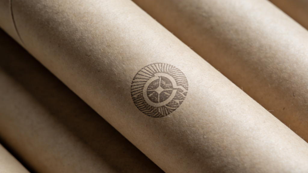 Matte finish paper tube packaging texture detail