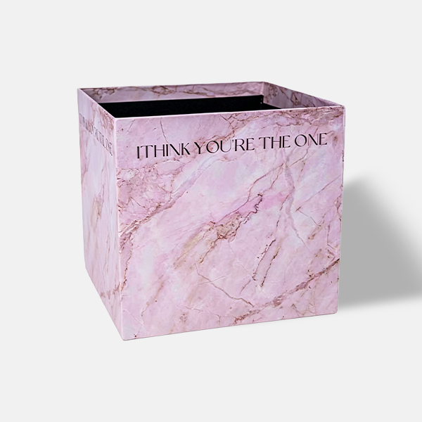 Custom Pink Marble Rigid Packaging Box