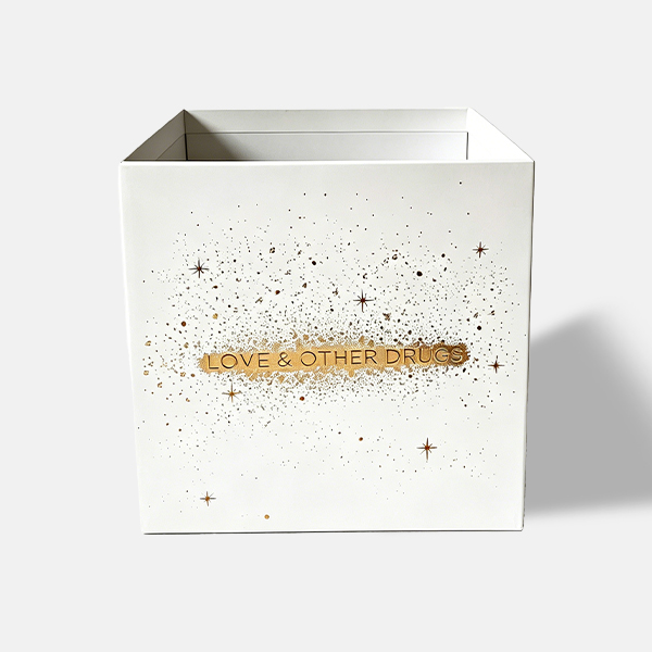 Trendy Custom Paper Tube with Gold Glitter Accent