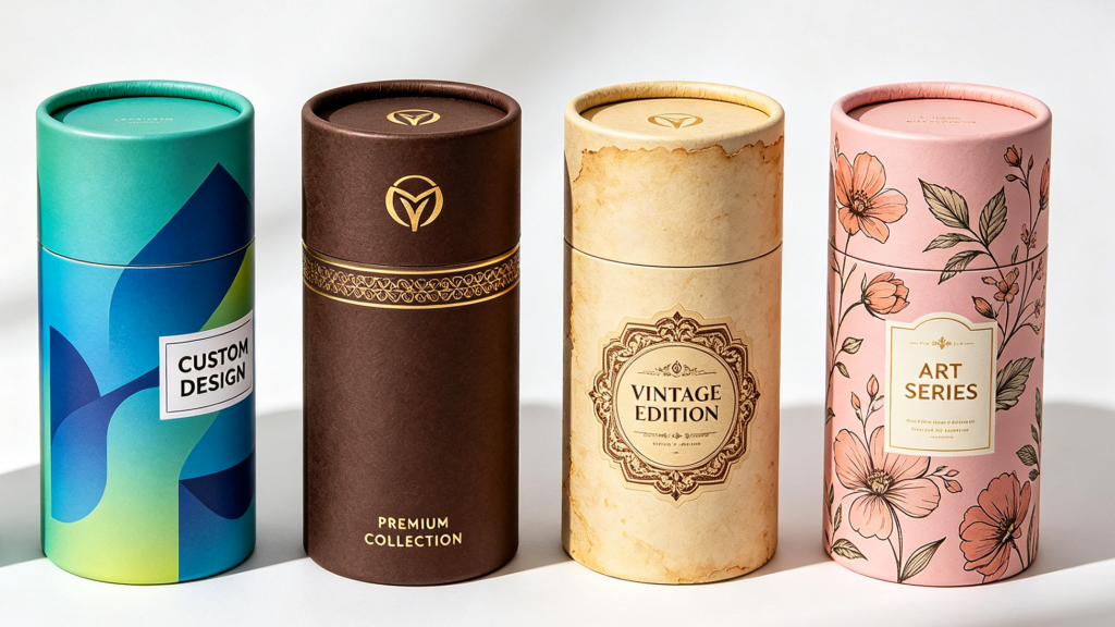 custom printed paper tube with branding design
