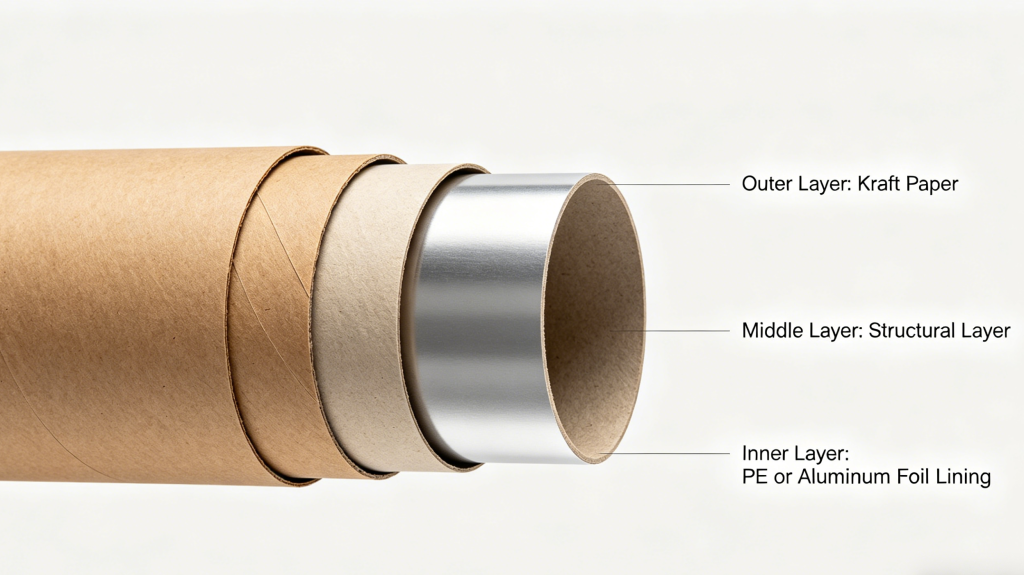 Inner lining structure of food-grade paper tube packaging