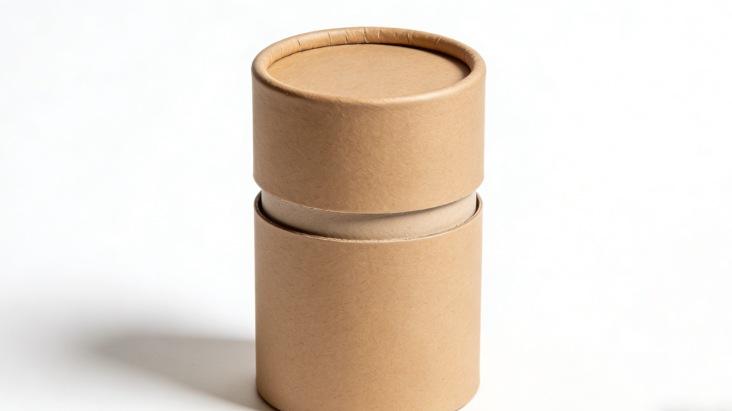 simple structured paper tube packaging with seamless lid