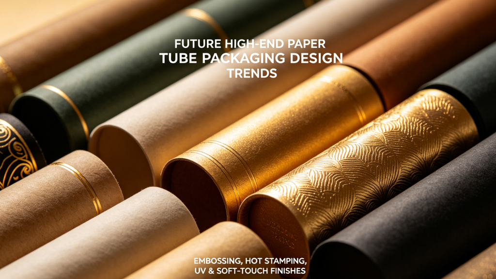 Premium Finishing Techniques for Paper Tubes Custom luxury paper tube packaging with foil stamping and embossing