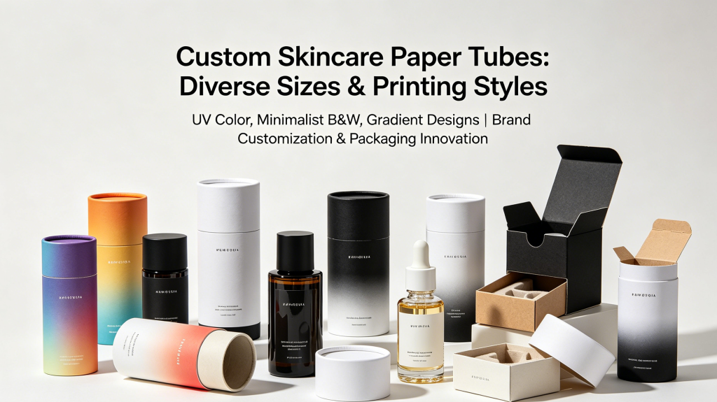 Custom printed paper tube packaging for skincare brands