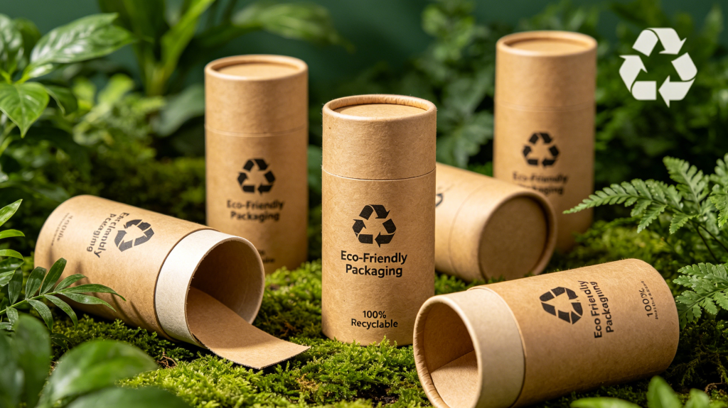 Eco friendly kraft paper tube packaging made from recyclable materials