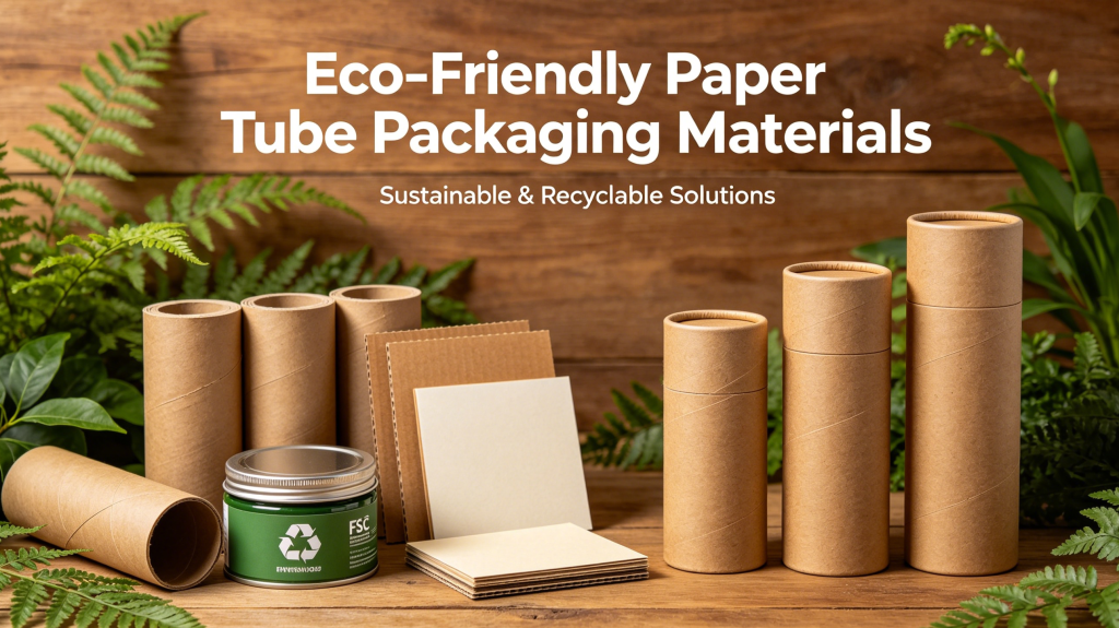 Recyclable kraft paper materials for paper tube packaging