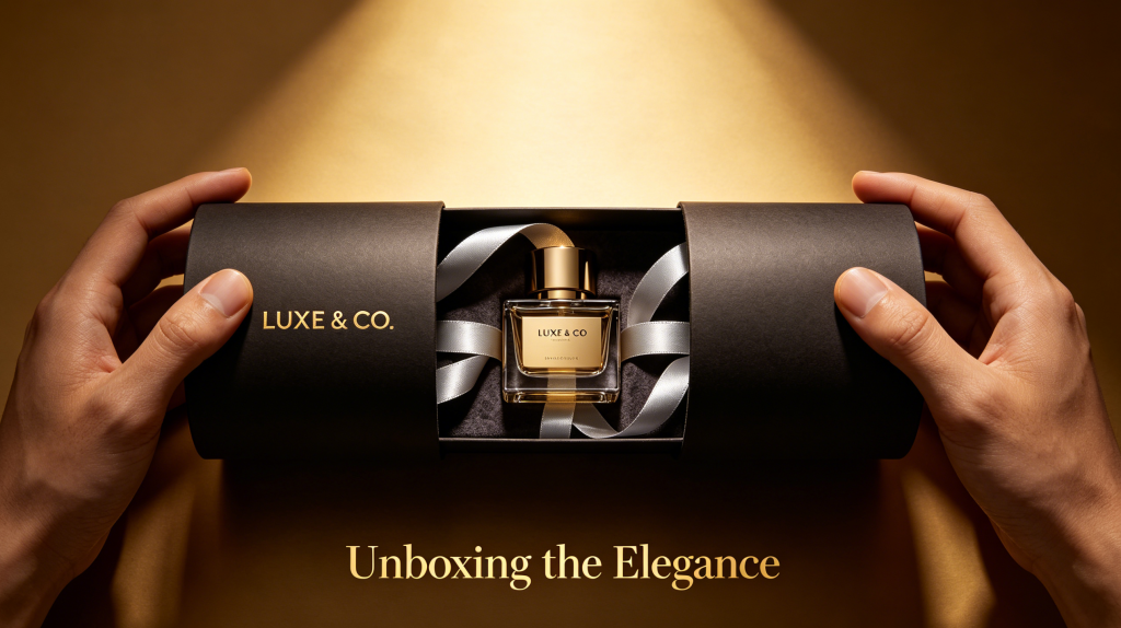 Luxury paper tube packaging unboxing experience for premium products