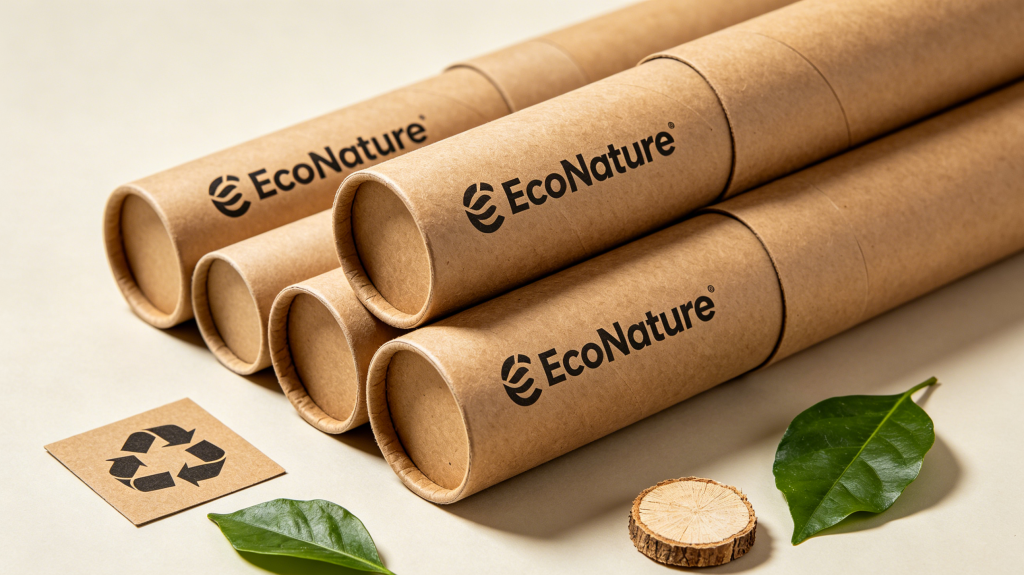 Recyclable kraft paper tube packaging for eco friendly brands