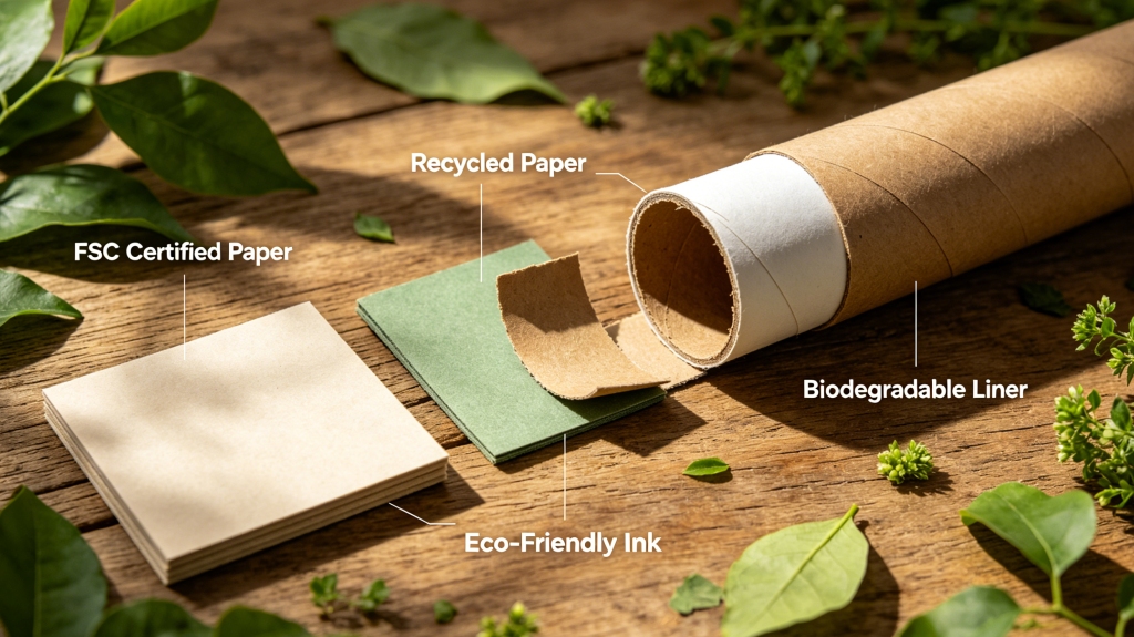 Sustainable Materials for Paper Tube Packaging Eco-friendly recyclable paper tube packaging materials