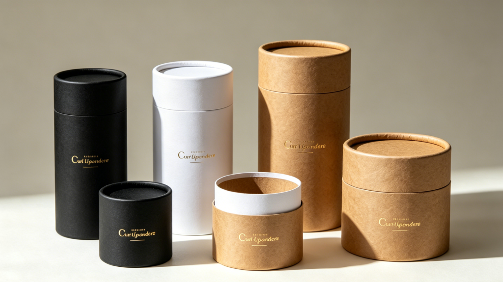 Custom paper tubes designed for luxury candle packaging