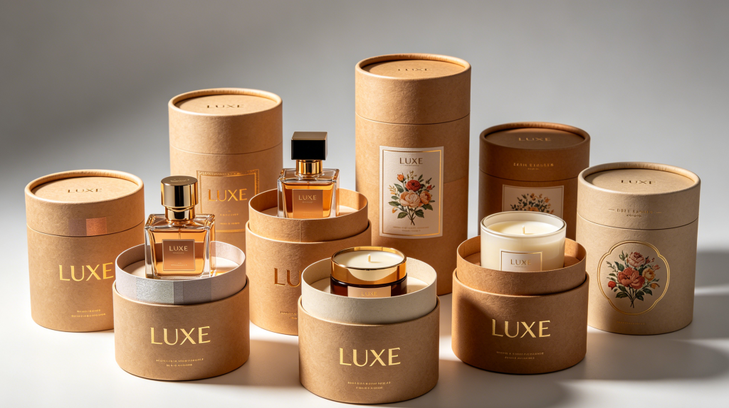 Custom printed paper tubes with foil stamping and embossing