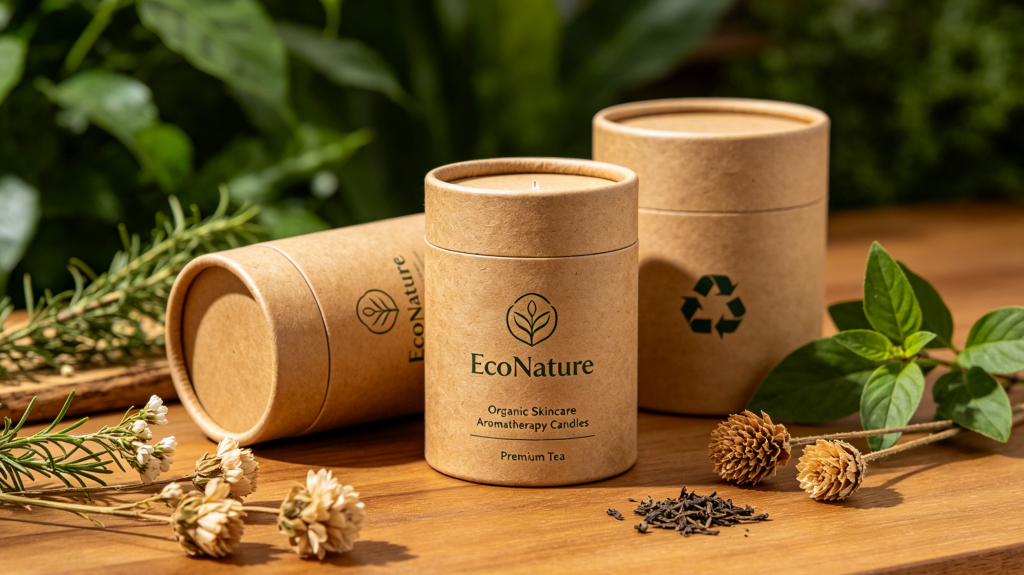 Eco-friendly luxury kraft paper tube packaging