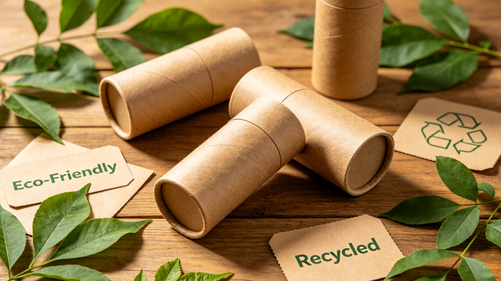 Sustainable round paper tube packaging made from recyclable materials