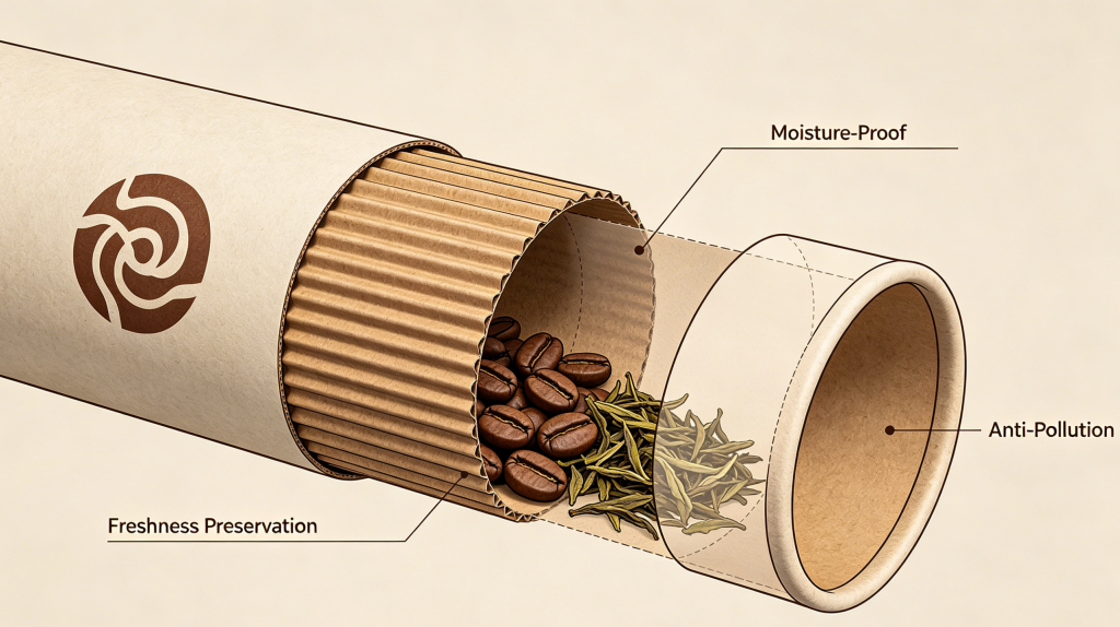 Food Grade Paper Tube Packaging Protecting Food Freshness